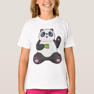 Panda met koffie-mok t-shirt