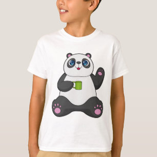 Panda met koffie-mok t-shirt