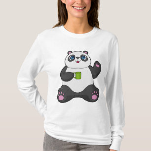 Panda met koffie-mok t-shirt