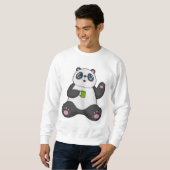 Panda met koffie-mok trui (Voorkant volledig)