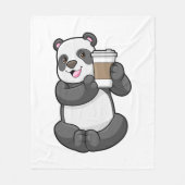 Panda met koffie om te gaan fleece deken (Voorkant)