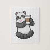 Panda met koffie om te gaan legpuzzel (Verticaal)