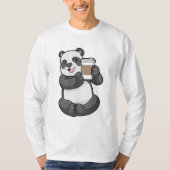 Panda met koffie om te gaan t-shirt (Voorkant)