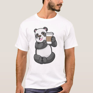 Panda met koffie om te gaan t-shirt