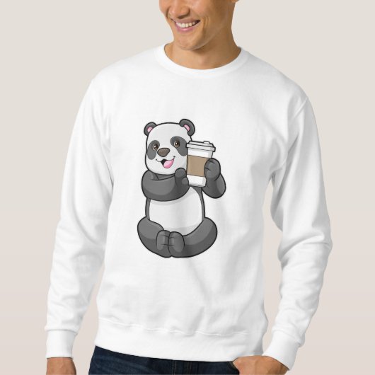 Panda met koffie om te gaan trui (Voorkant)