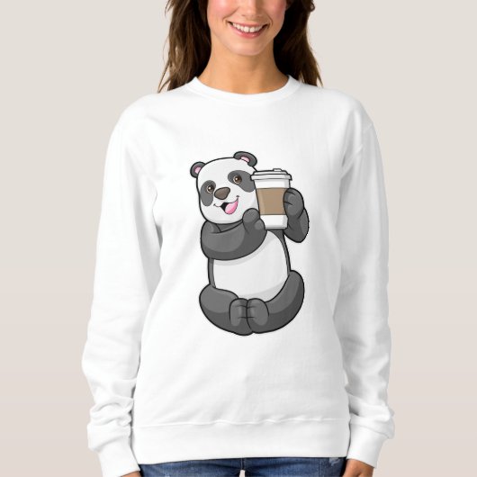 Panda met koffie om te gaan trui (Voorkant)