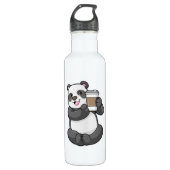 Panda met koffie om te gaan waterfles  (Voorkant)