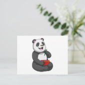 Panda met kom Ramen Briefkaart (Staand voorkant)