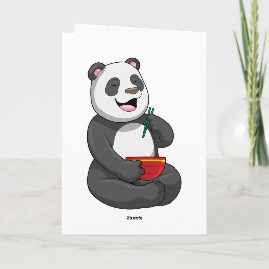 Panda met kom Ramen Kaart (Achterkant)