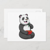 Panda met kom Ramennoedels Briefkaart (Voorkant / Achterkant)