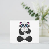 Panda met kopje koffie briefkaart (Staand voorkant)