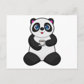 Panda met kopje koffie briefkaart (Voorkant)
