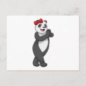Panda met lint briefkaart (Voorkant)