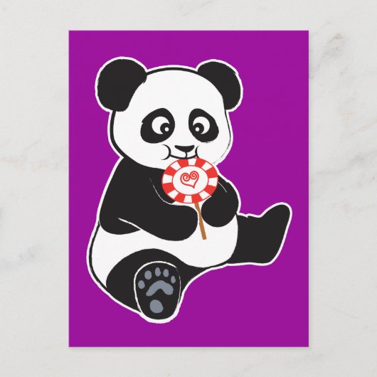 Panda met lolly briefkaart (Voorkant)
