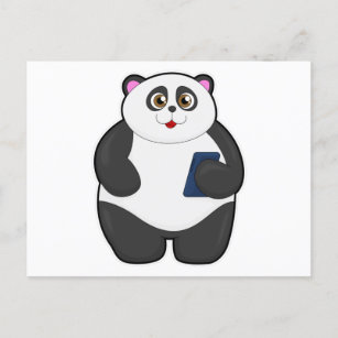 Panda met mobiele telefoon briefkaart