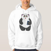 Panda met mobiele telefoon hoodie (Voorkant)
