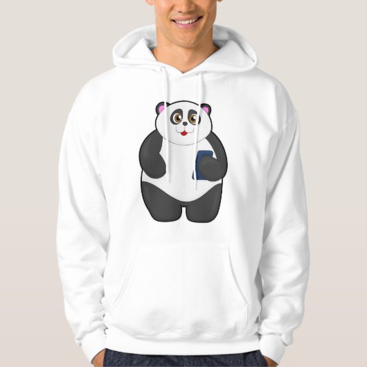 Panda met mobiele telefoon hoodie (Voorkant)