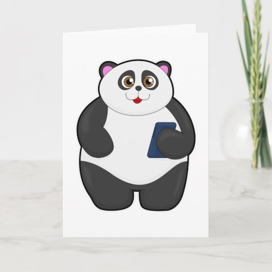 Panda met mobiele telefoon kaart (Voorkant)