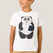 Panda met mobiele telefoon t-shirt (Voorkant)