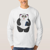 Panda met mobiele telefoon t-shirt (Voorkant)