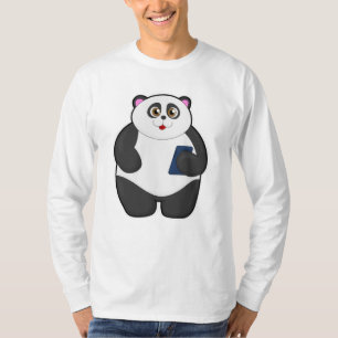Panda met mobiele telefoon t-shirt