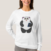Panda met mobiele telefoon t-shirt (Voorkant)