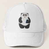 Panda met mobiele telefoon trucker pet (Voorkant)