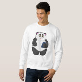 Panda met mobiele telefoon trui (Voorkant volledig)