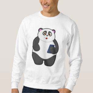 Panda met mobiele telefoon trui