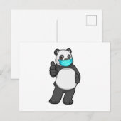 Panda met mondkapje briefkaart (Voorkant / Achterkant)