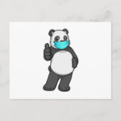 Panda met mondkapje briefkaart (Voorkant)
