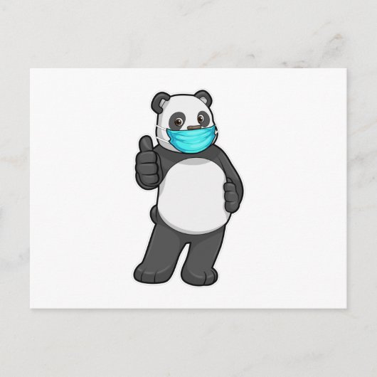 Panda met mondkapje briefkaart (Voorkant)