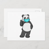 Panda met mondmasker briefkaart (Voorkant / Achterkant)