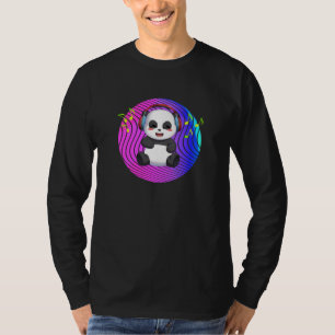 Panda met muziekhoofdtelefoon DJ T-shirt