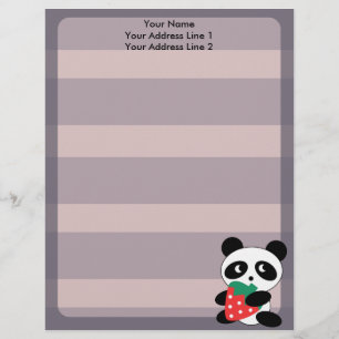 Panda met Paarse strepen, aangepast briefhoofd Ontwerp