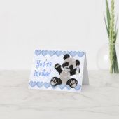 Panda met Pacifier Blue Baby shower Invitation (Voorkant)