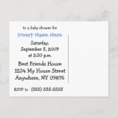 Panda met Pacifier Blue Baby shower Invitation Uitnodiging Briefkaart (Achterkant)