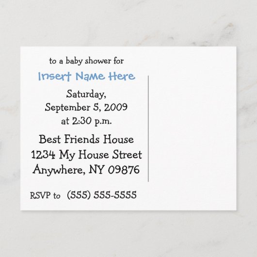 Panda met Pacifier Blue Baby shower Invitation Uitnodiging Briefkaart (Achterkant)