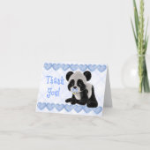 Panda met Pacifier Blue Hearts Hartelijk dank Bedankkaart (Voorkant)
