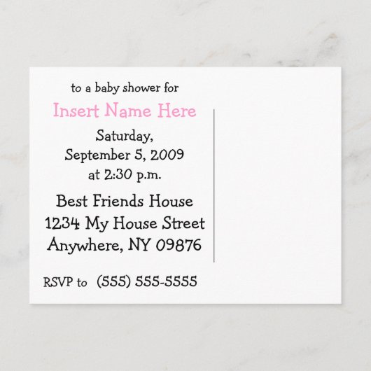 Panda met Pacifier Pink Baby shower Invitation Uitnodiging Briefkaart (Achterkant)