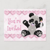 Panda met Pacifier Pink Baby shower Invitation Uitnodiging Briefkaart (Voorkant)