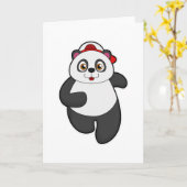 Panda met pet loopt kaart (Gele Bloem)