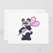 Panda met Pijltje bij Darts Briefkaart (Voorkant / Achterkant)