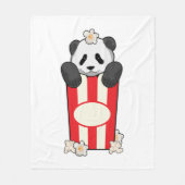 Panda met Popcorn Fleece Deken (Voorkant)