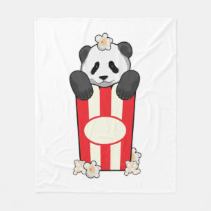 Panda met Popcorn Fleece Deken