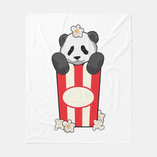 Panda met Popcorn Fleece Deken (Voorkant)