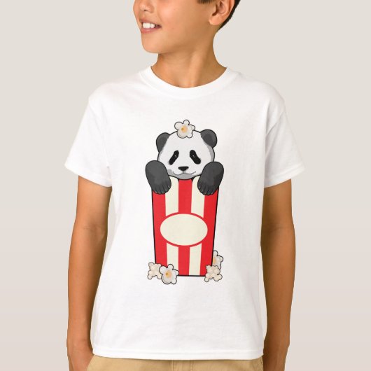 Panda met Popcorn T-shirt (Voorkant)