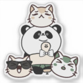 Panda met prothetisch been en kattenbende sticker (Voorkant)