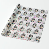 Panda met regenboog hoelahoepels cadeaupapier (Uitgerold)