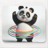 Panda met regenboog hoelahoepels muismat (Voorkant)